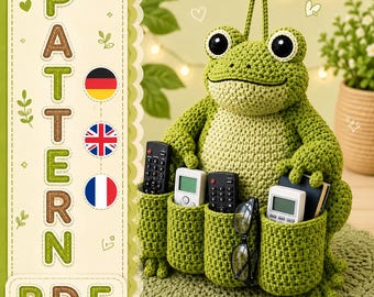 Froggy Wall Organizer Crochet Pattern – Kawaii Hanging Pocket Storage (PDF Download)
