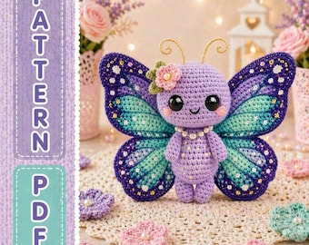 Crochet Butterfly Amigurumi Pattern: Kawaii Insect Plush Toy (PDF Download)