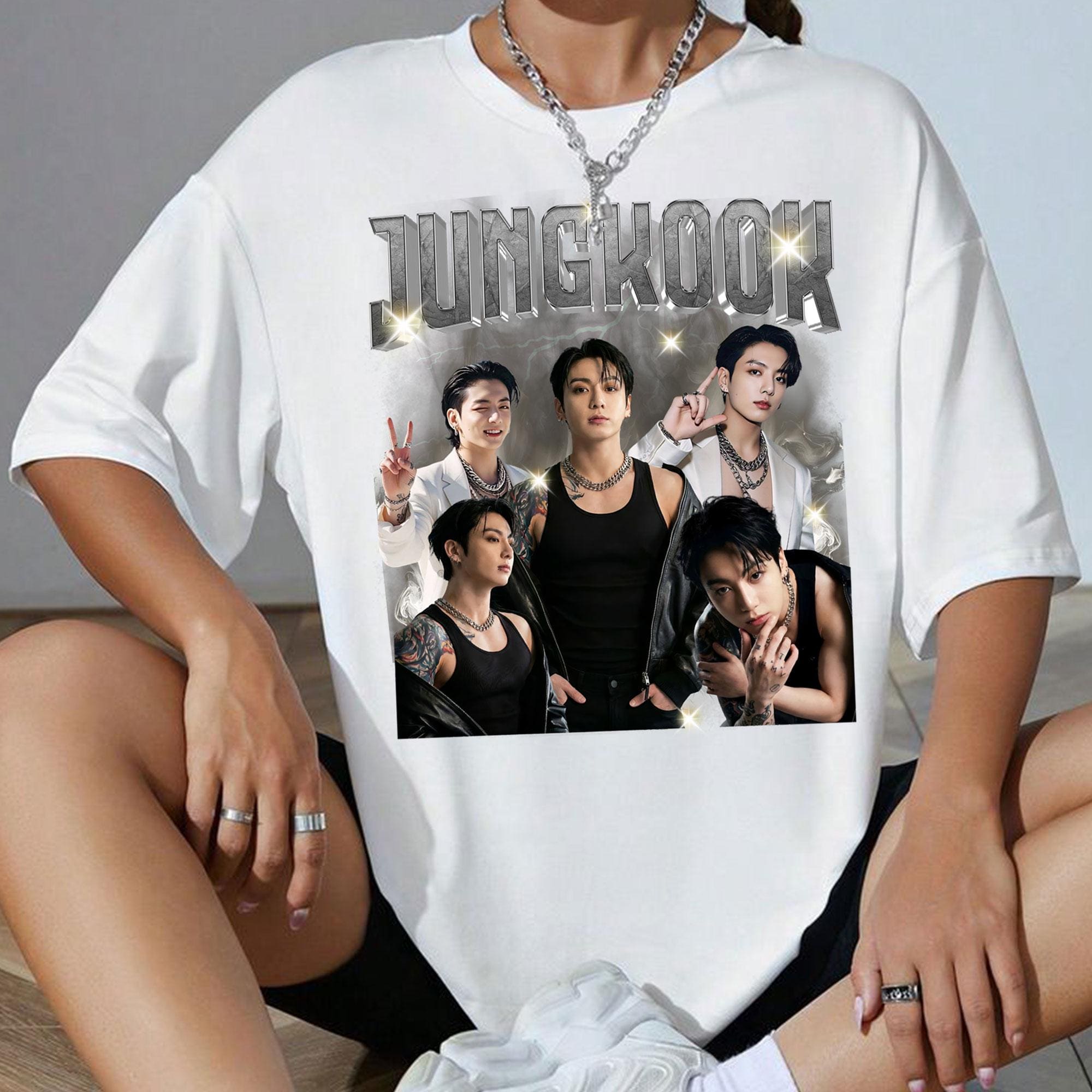 BTS Jung Kook ブラックTシャツ 01 bts t shirt jungkook - TikTok Shop