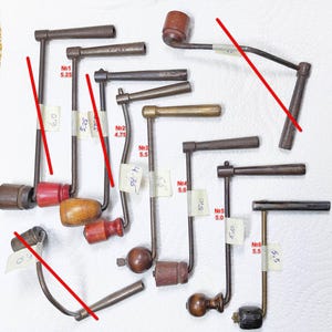 Old French wind-up Key 4.75  5.0  5.25  5.5 mm Steel Hand Crank Clock key  for Wall Clock with Wooden Handle