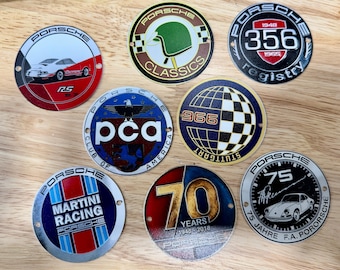 Vintage Porsche Embleme, Nachbildung eines Sets von 8 Stück