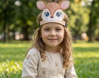 Sika Hirsch Kinder Kostüm Stirnband niedlichen Tier Maske für Schule spielen Kindergarten Theater Aufführung Requisiten Filz Hirsch Kopfschmuck Jungen Mädchen