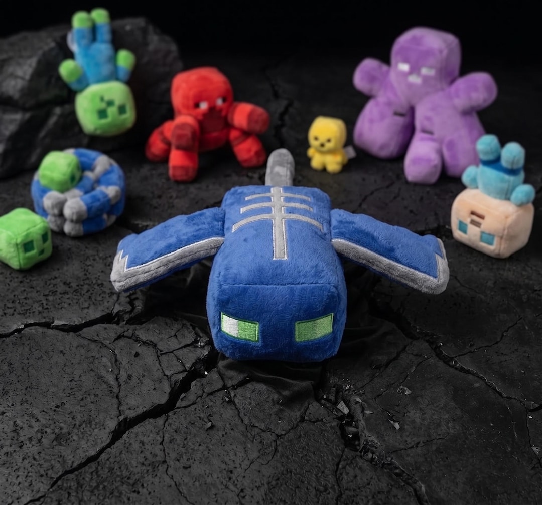 Minecraft Phantom Plush Toy Blue Flying Mob Stuffed Animal, Soft