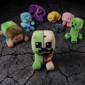 Minecraft Creeper Plush Toy, TNT Mob Stuffed Animal, 8 Inch Sitting Creeper Doll, Gamer Gift, Gaming Room Decor