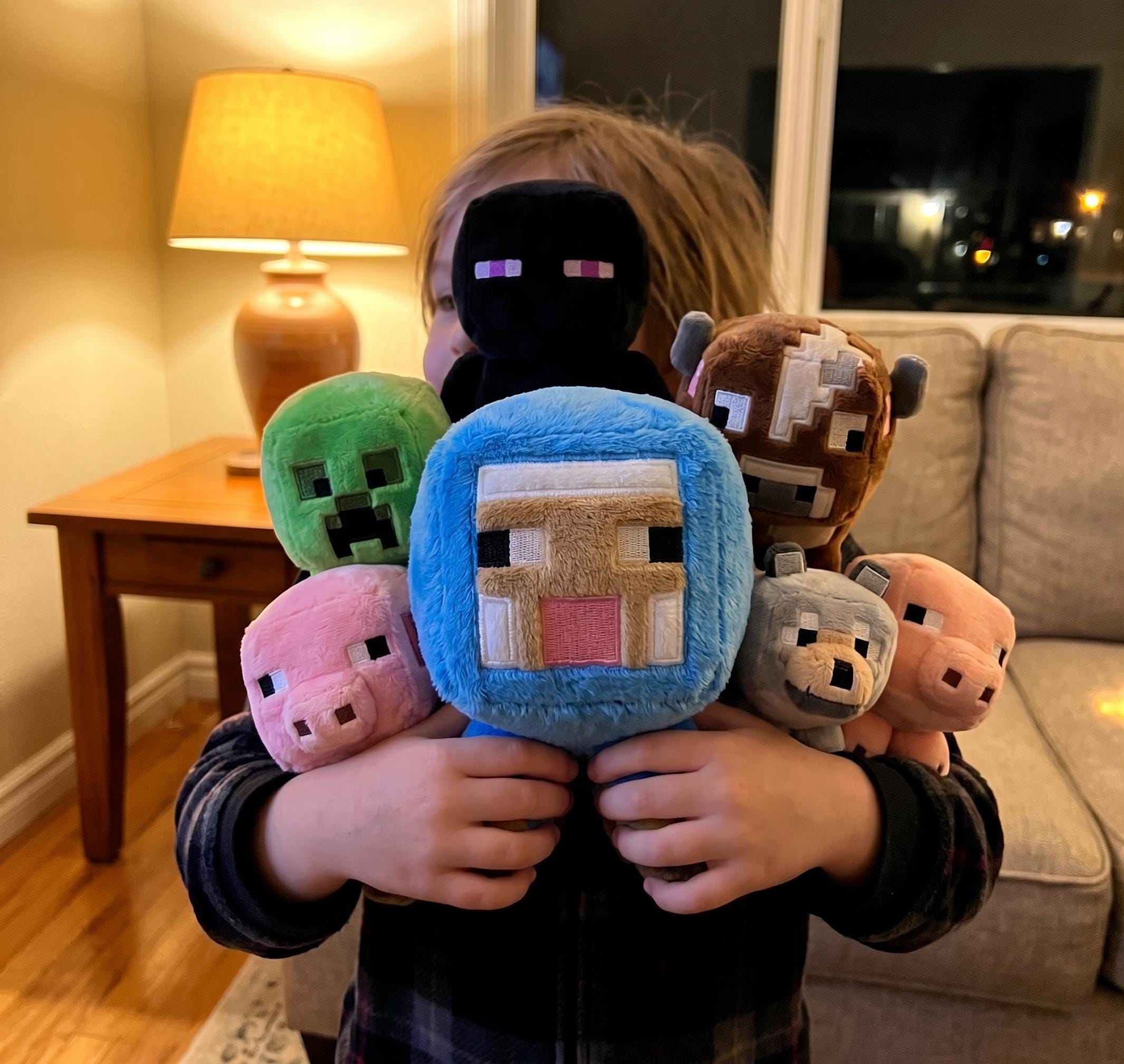 Minecraft Blue Sheep Plush - Cute Pixel Art Stuffed Animal