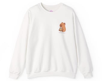Capybara Bubble Tea Sweatshirt | Hand-Drawn Kawaii Boba Drinker Apparel