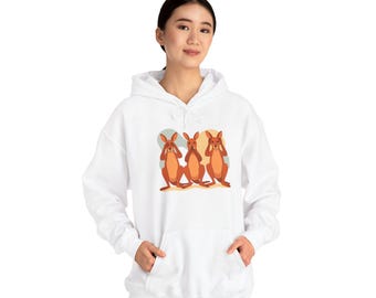 Three Kangaroos See No Evil Hoodie | Playful Animal Sweatshirt