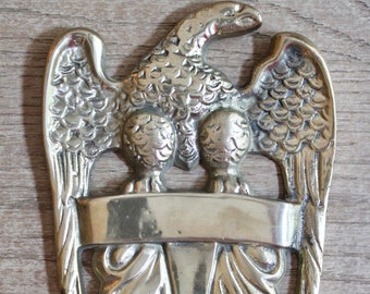 Large Vintage Eagle With Acanthus Leaf Traditional Solid Brass Door Knocker