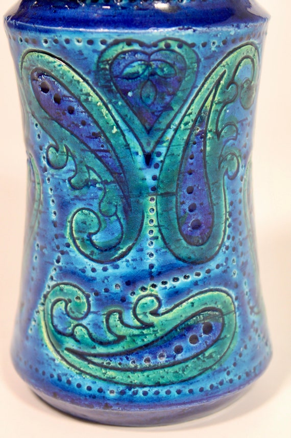 Mid Century Italian Rimini Blue Bitossi Pottery Vase - Etsy