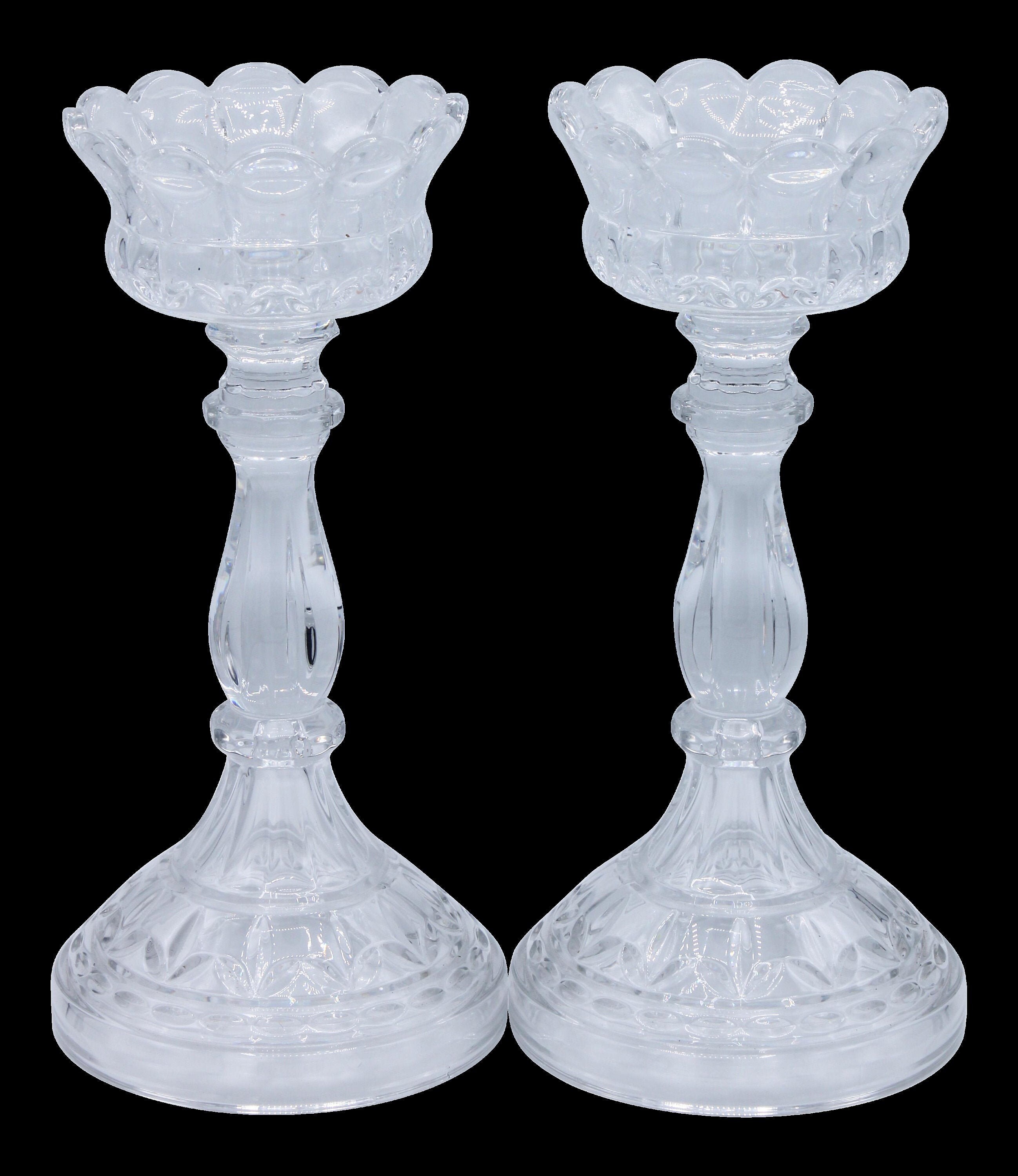 Large French Country Crystal Candlesticks a Pair Etsy