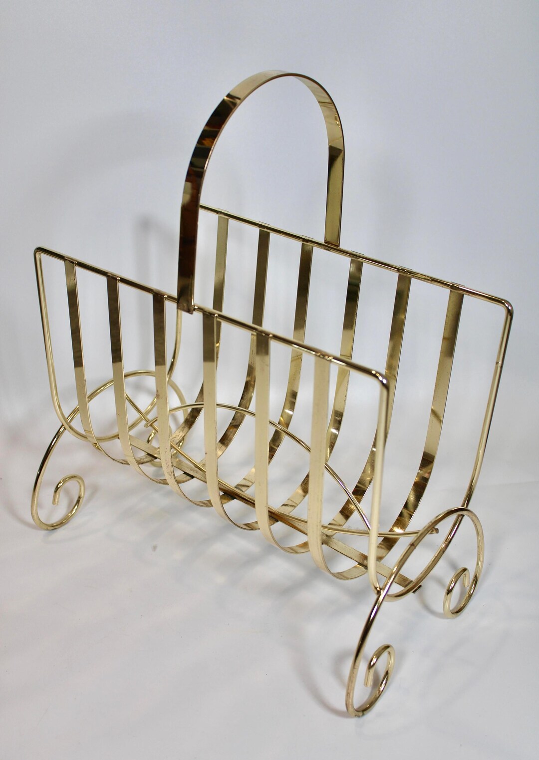 1960s Vintage French Brass Magazine Rack - Etsy