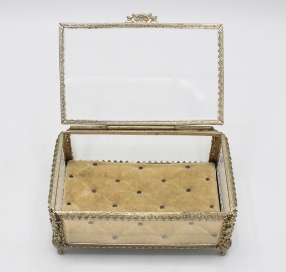 Mid 20th Century French Beveled Glass Jewelry Box - image 3