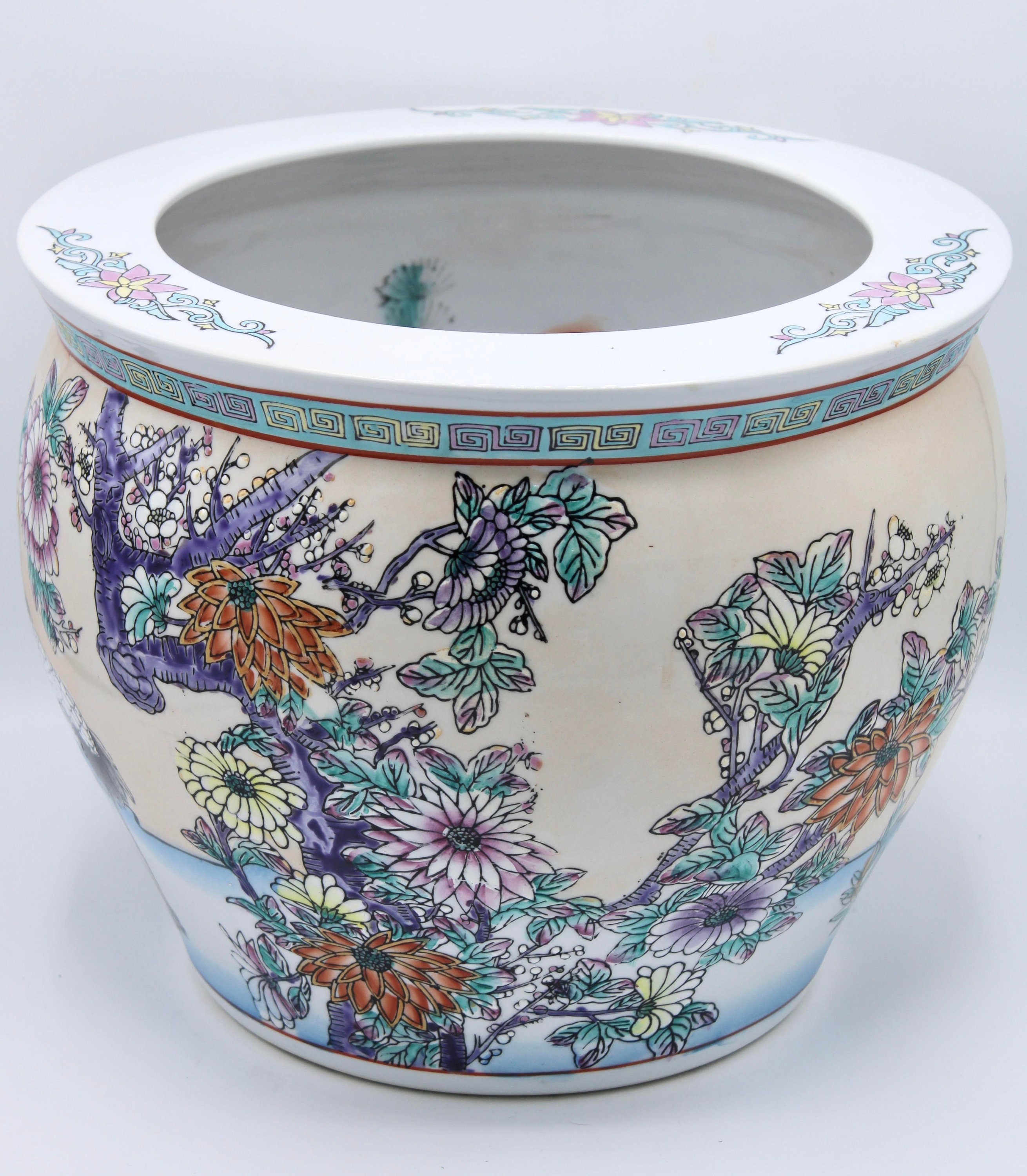 Mid 20th Century Asian Ceramic Fish Bowl Planter - Etsy