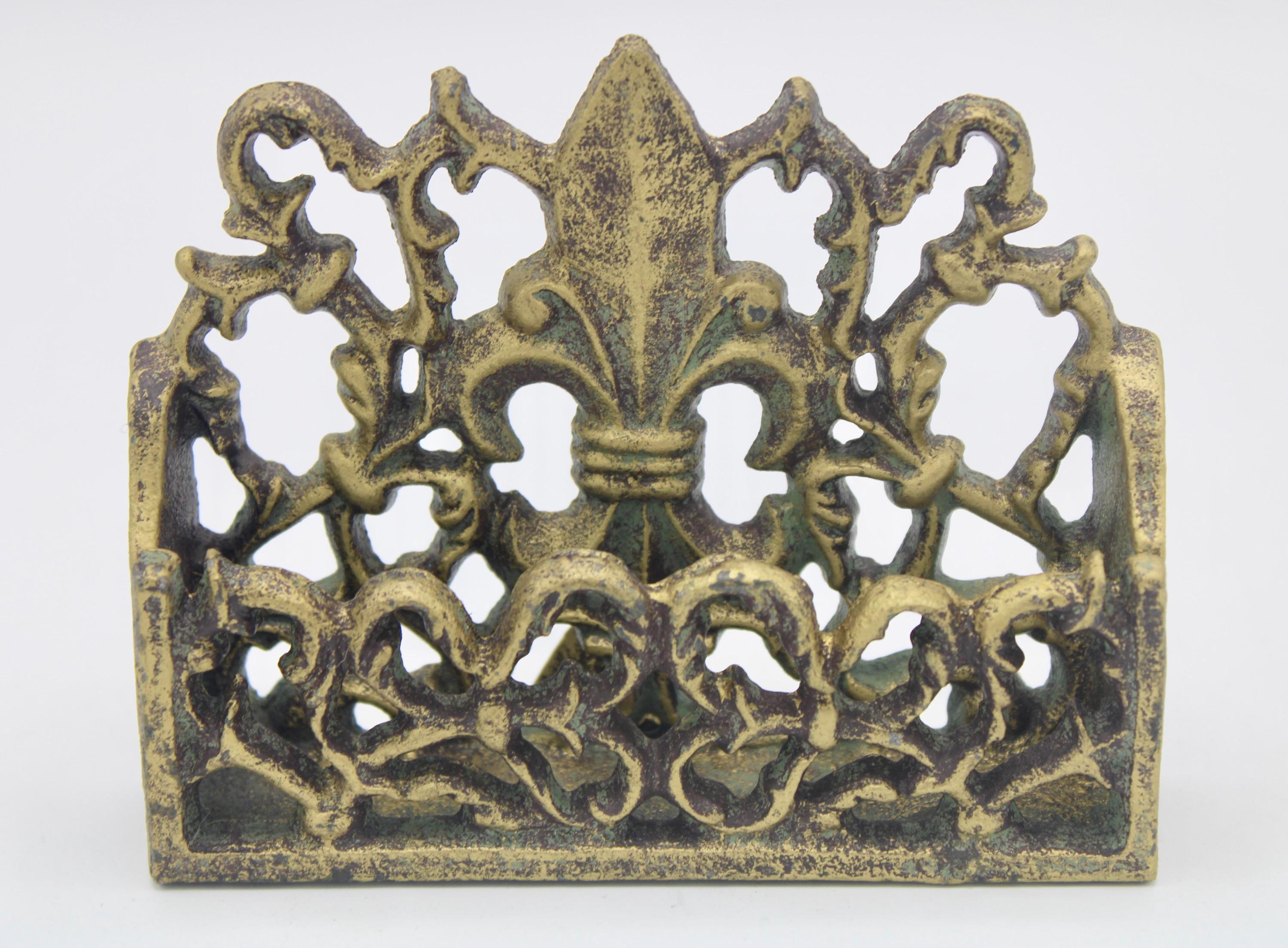 Vintage French Fleur De Lis Metal Business Card Holder - Etsy