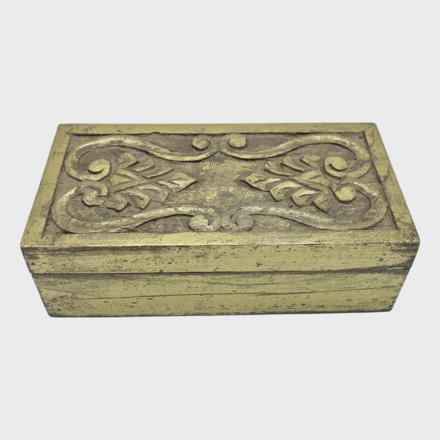 大きなアンティークイタリア製金鍍金木彫りボックス - Etsy 日本