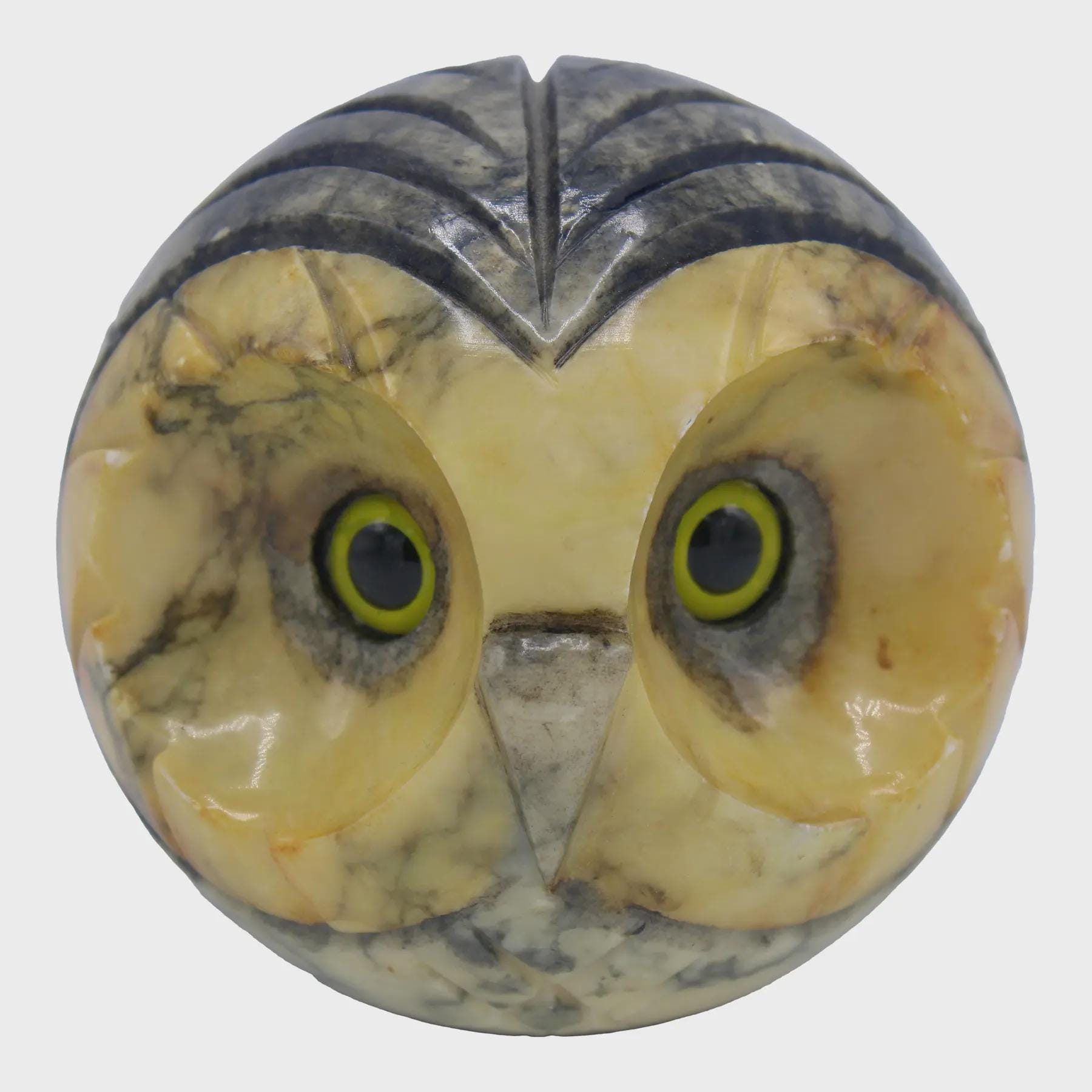 Large Vintage Italian Alabaster Owl Paperweight