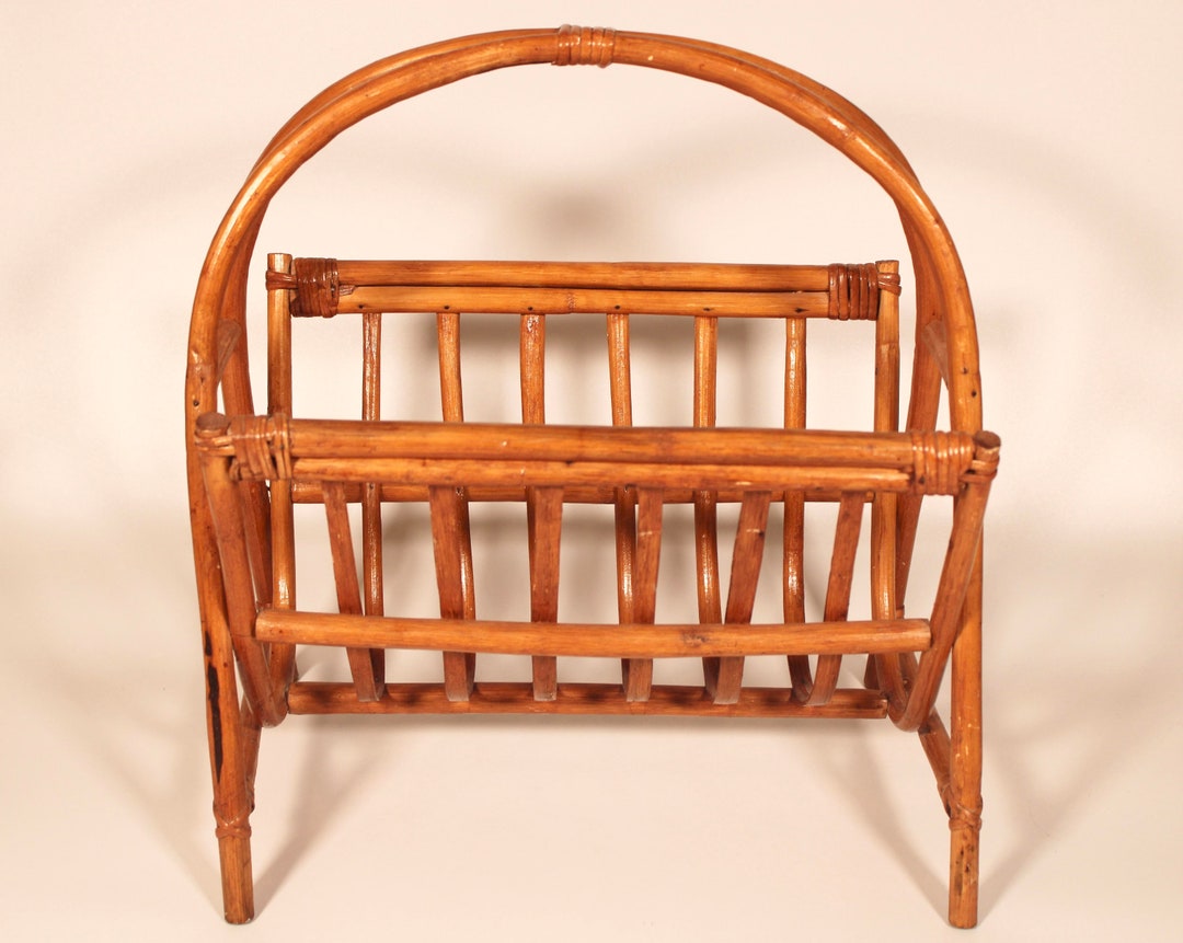 Vintage Boho Chic Bamboo Magazine Rack Etsy