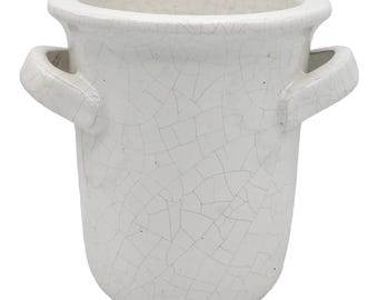 Vintage Italiaanse witte terracotta keramische pot