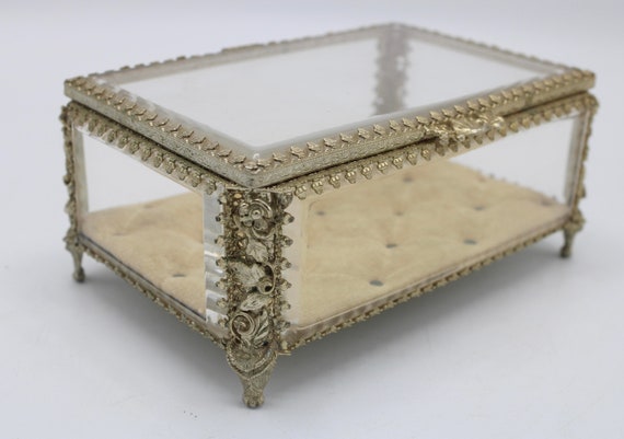 Mid 20th Century French Beveled Glass Jewelry Box - image 7