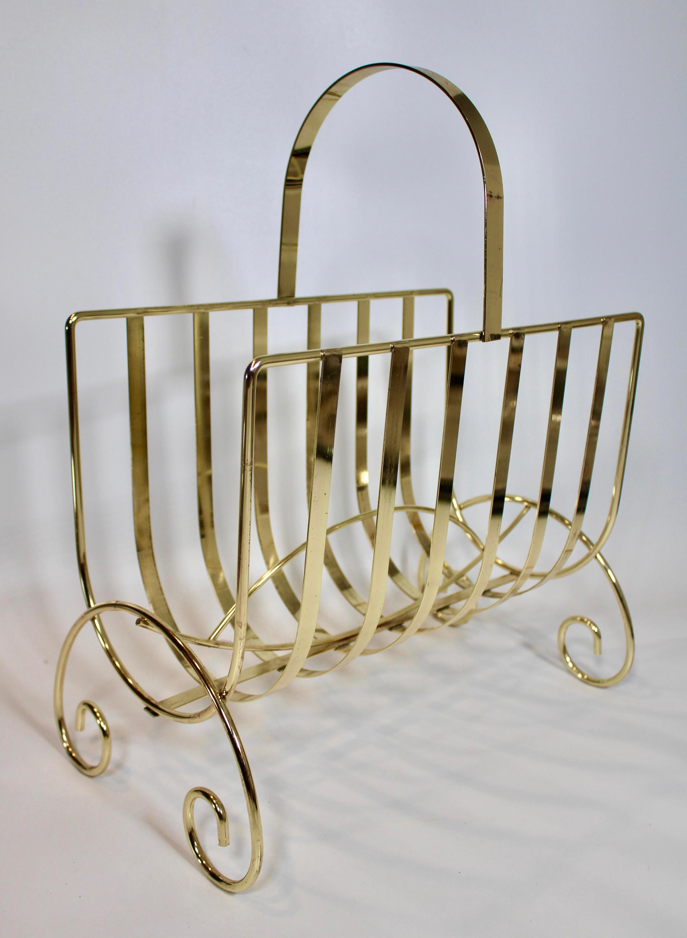 1960s Vintage French Brass Magazine Rack - Etsy
