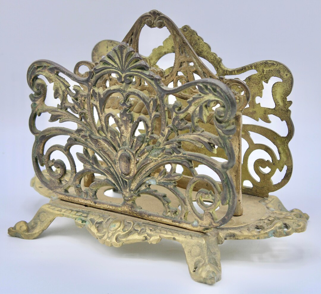 French Letter Rack Antique Art Nouveau French Brass Letter Rack / Stationary Holder - Etsy
