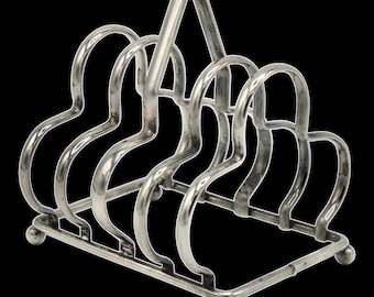 Art Deco Silver-Plate English Toast Rack / Letter Rack