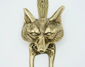 Vintage Brass Fox Door Knocker