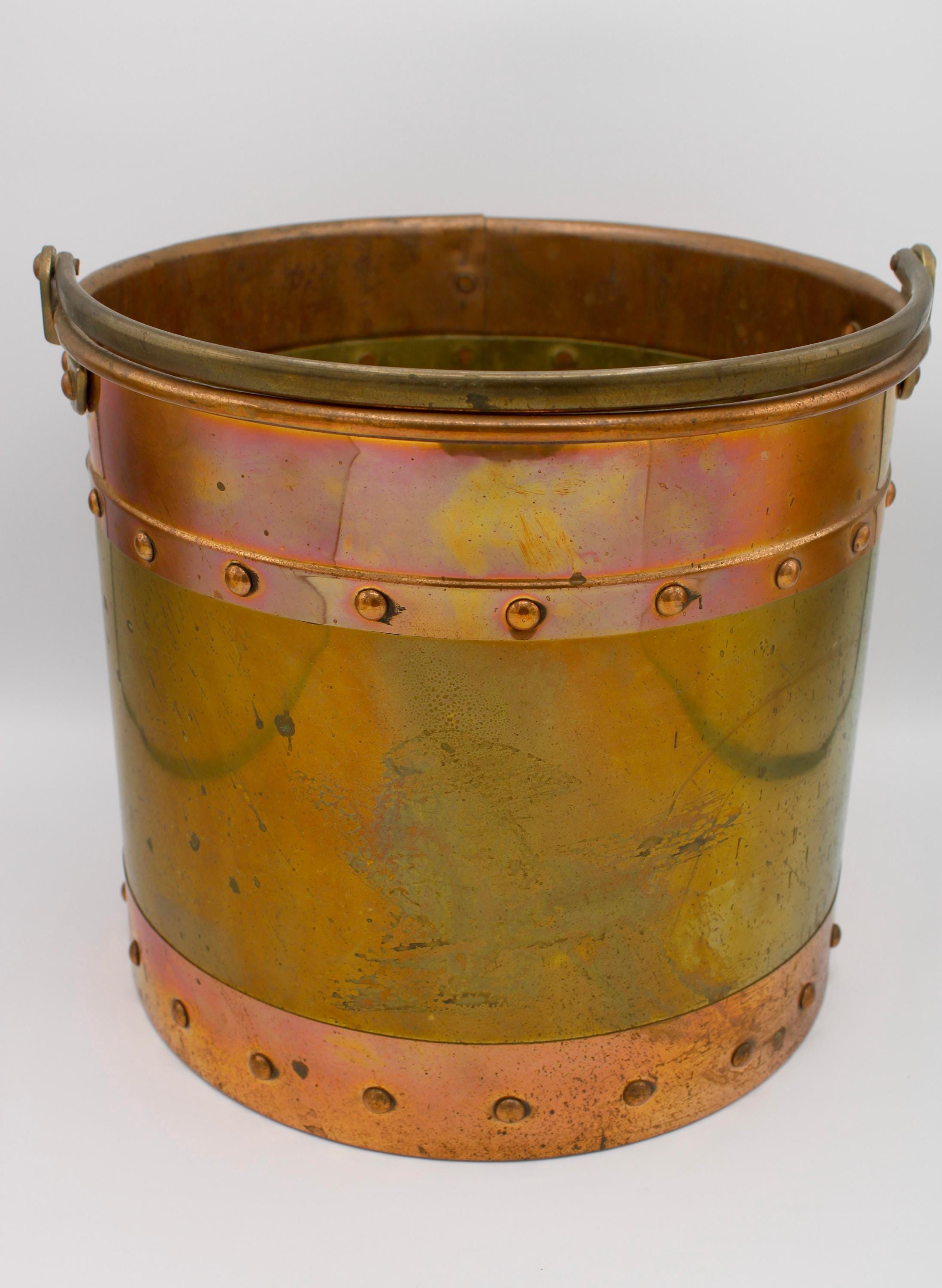 Traditional Bucket Antique Traditional Brass and Copper Bucket - Etsy