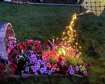 Luz solar para regadera: 1 unidad de guirnalda LED para jardín (resistente al agua)