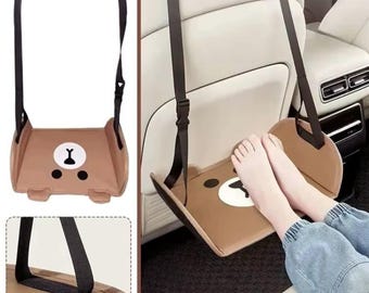 Reposapiés tipo hamaca para coche, reposapiés de viaje, soporte para los pies en el asiento trasero, reposapiernas ajustable para coche, accesorio para mayor comodidad en viajes por carretera.