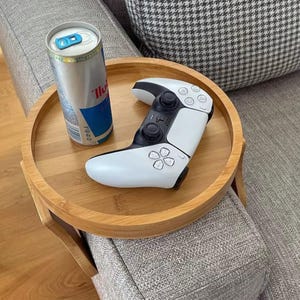 Wood Sofa Arm Tray Clip On Couch Tray Table Wooden Armrest Snack Holder Remote Control Coffee Table