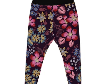 Leggings in Übergröße, Blumenmuster
