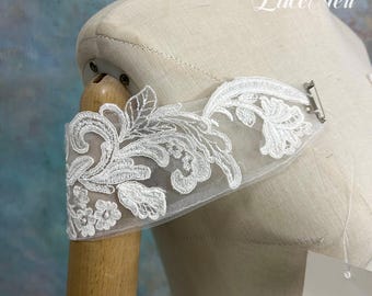 Ornate Baroque Lace Detachable Shoulder Straps, Vintage Lace Bridal Shoulder Accents
