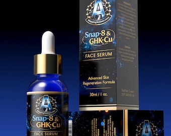 Sérum facial com peptídeos Ghk-cu plus Snap 8. Firmeza e regeneração da pele.