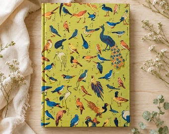 A5 Writing Journal | Japanese Bird Journal | Vintage Japanese Ukiyo-e Art | Hardcover Lined Notebook | Bird Lover Gift