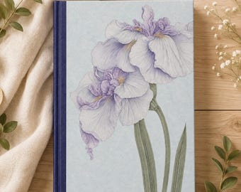 Iris Lovers Gift | Iris Journal | Japanese Botanical Notebook | Vintage Floral Art