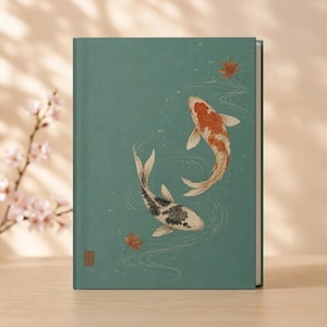Japanese Koi Fish Notebook | Japanese Journal | Zen Inspired Hardcover Notebook | Japan Lover Gift | A5 Writing Journal
