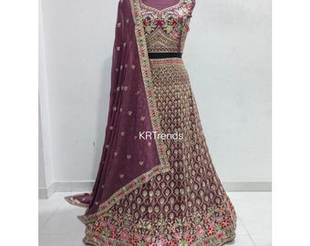 Light Purple Ready To Wear Lehenga Choli For Women: Sequins Embroidery Indian Wedding Wear