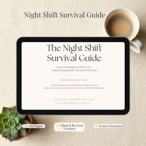 Night Shift Survival Guide for Nurses | Sleep, Burnout, Wellness Workbook (PDF Download)