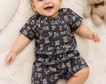 100% Cotton Kids Two-Piece Set – Modern Ethnic Print Baby Outfit