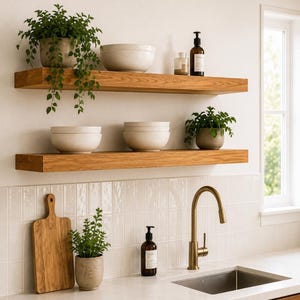 Tasmainan Oak Floating Shelf | Solid Timber Wall Shelf | Handmade Hardwood Shelving | Custom Made Australia