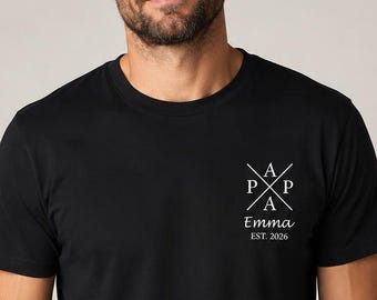 Personalized Papa Shirt | Custom Kids Names, Est. Year Tee, Fathers Day Gift