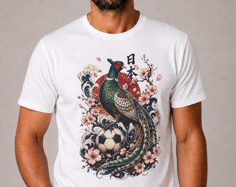 Japan Pheasant Soccer Shirt, Japanese Football Tee, Vintage Japan Graphic T-Shirt, Japan Soccer Fan Gift
