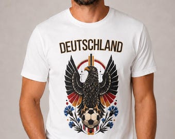 Deutschland Football Eagle Shirt, German Soccer Tee, Germany Graphic T-Shirt