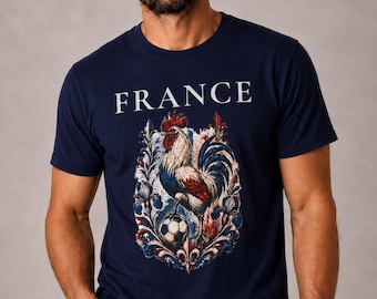 France Rooster Soccer Graphic Shirt, Vintage French Football Tee, Coq Gaulois Soccer Fan Gift