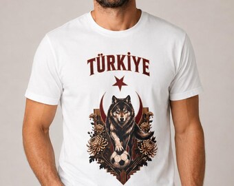 Türkiye Football Wolf Shirt, Vintage Turkish Soccer Tee, Türkiye Graphic T-Shirt