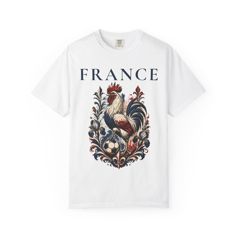 France Rooster Soccer Graphic Shirt, Vintage French Football Tee, Coq Gaulois Soccer Fan Gift White