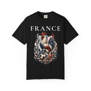France Rooster Soccer Graphic Shirt, Vintage French Football Tee, Coq Gaulois Soccer Fan Gift Black
