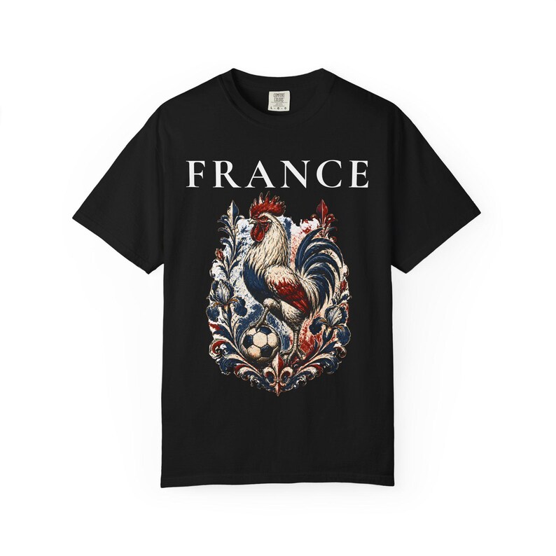 France Rooster Soccer Graphic Shirt, Vintage French Football Tee, Coq Gaulois Soccer Fan Gift Black