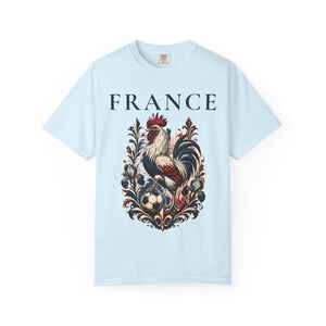 France Rooster Soccer Graphic Shirt, Vintage French Football Tee, Coq Gaulois Soccer Fan Gift Chambray